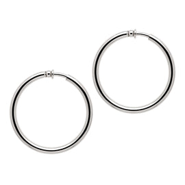 Silver Large Hoop Clip Earrings