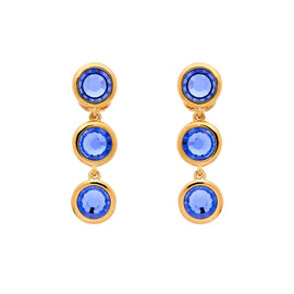 Blue Violet Crystal Clip on Earrings