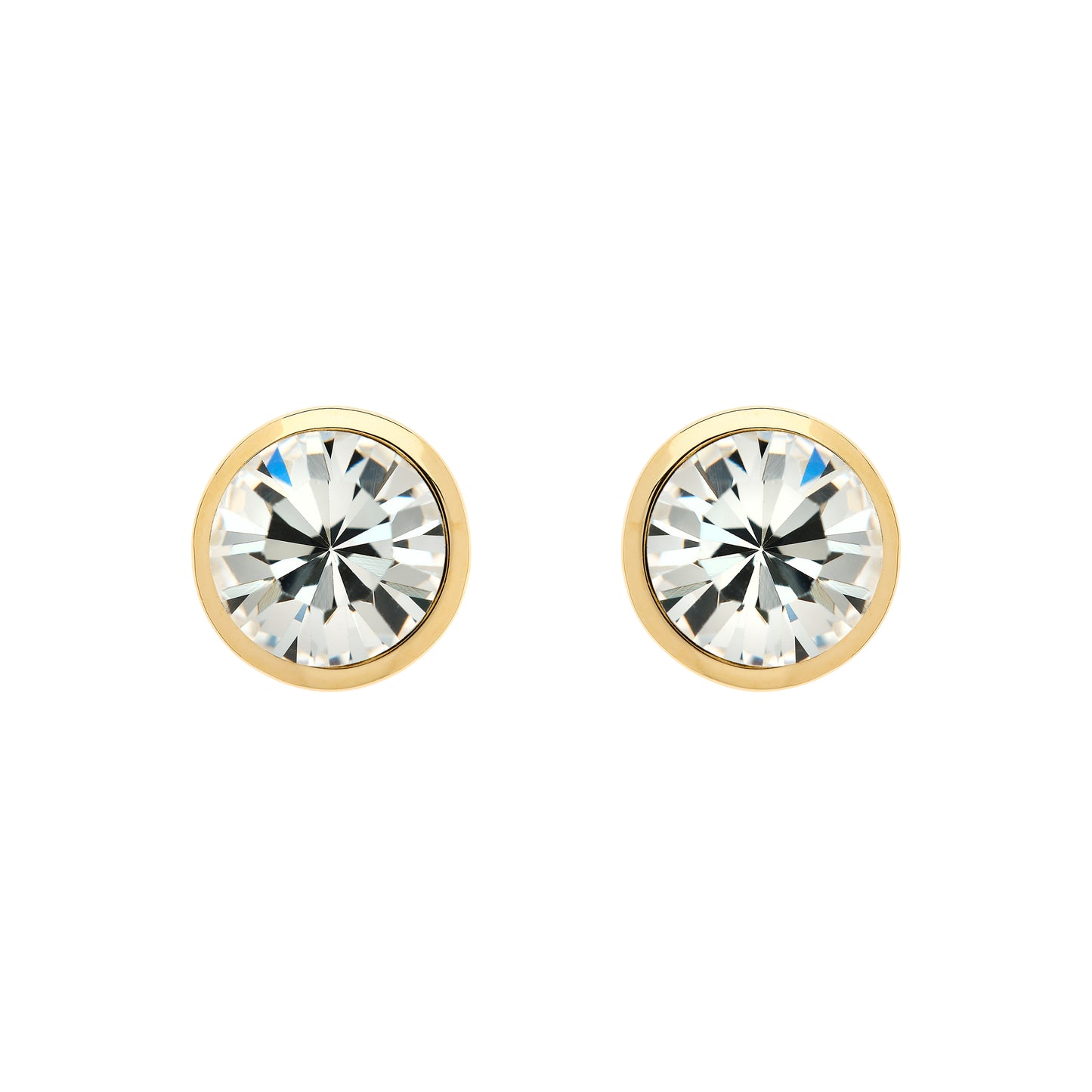 Gold Crystal Stud Earrings